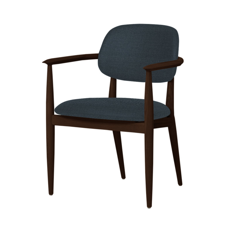 Slow Arm Chair, Dark Brown Oak, Newcastle Black New 65