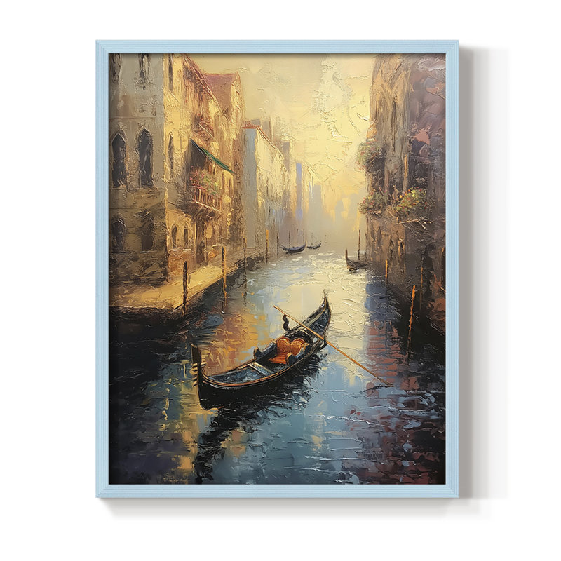 «NAUTICAL Series», impression encadrée en bois massif, H 11 po x l 9 po, Bleu