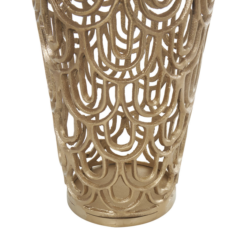 Vase de plancher Gathel, Or, H 34,8 po x l 11,3 po x P 11,3 po