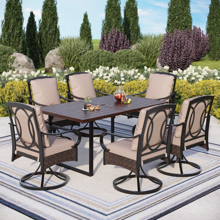 Argyri Rectangular 6 - Person 64" Long Dining Set with Cushions