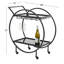 Chariot-bar en métal à 2 tablettes avec rangement en verre et poignée-479374629