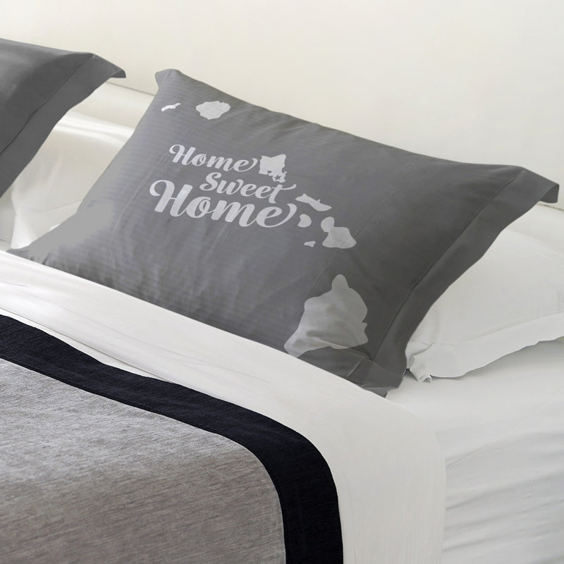 Honolulu Polyester Sham Set, King, Microfiber, Gray
