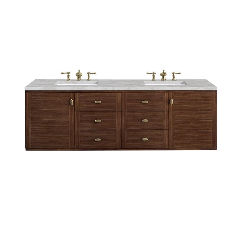 Amberly 72'' W Double Vanity, Victorian Silver