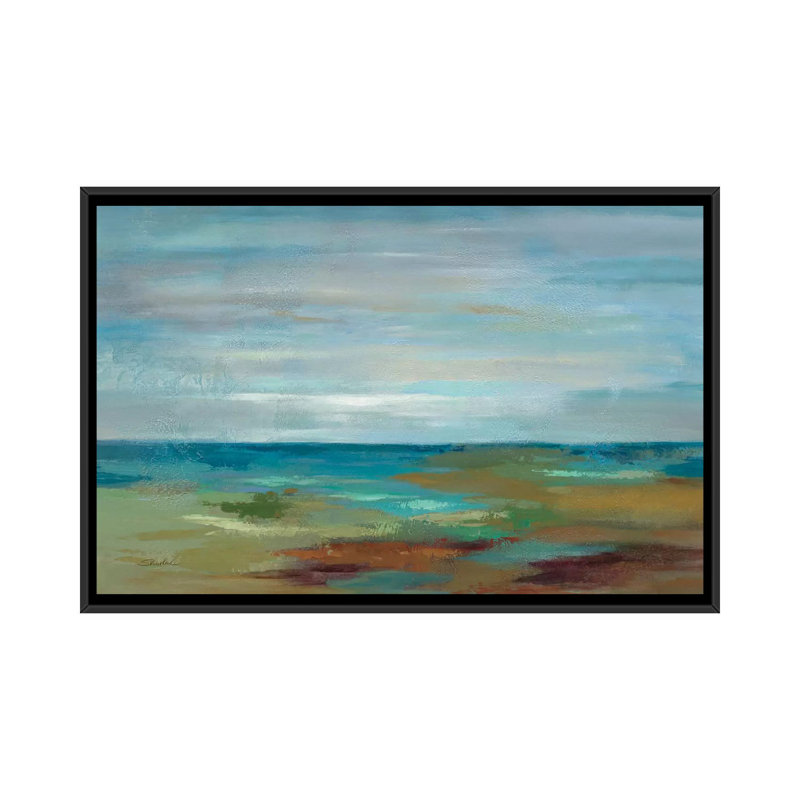 « wispy clouds », impression sur toile, H 18 po x l 26 po x P 1,5 po, Toile avec cadre noir, Pas de tapis