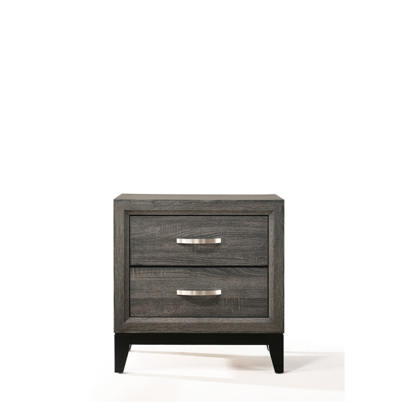 Table de chevet avec style gris vieilli et rangement dans un tiroir spacieux