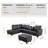 3-piece Faux Leather L-shape Leather Sectional Sofa-1681773318-1681773316