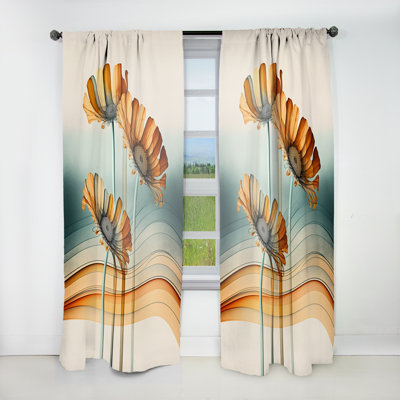 Barrowman - Hyper Realistic Daisy Flowers V - Traditional Velvet Curtain - Room Darkening - 1 panel