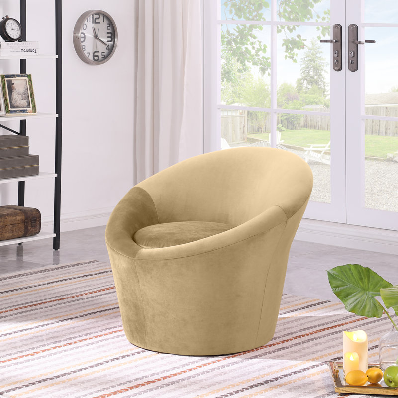 Fauteuil d'appoint en velours Tristan, Velours brun clair