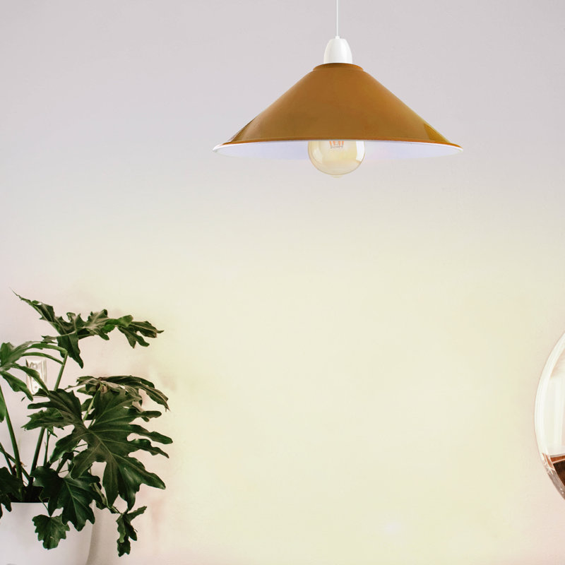 Veltri 10cm H Metal Cone Shape Pendant Shade ( Uno ), Yellow