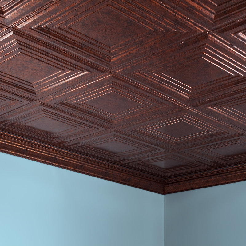 Panneau de plafond décoratif en vinyle 3 pi x 4 pi FASÄDE, Cuivre pierre de lune