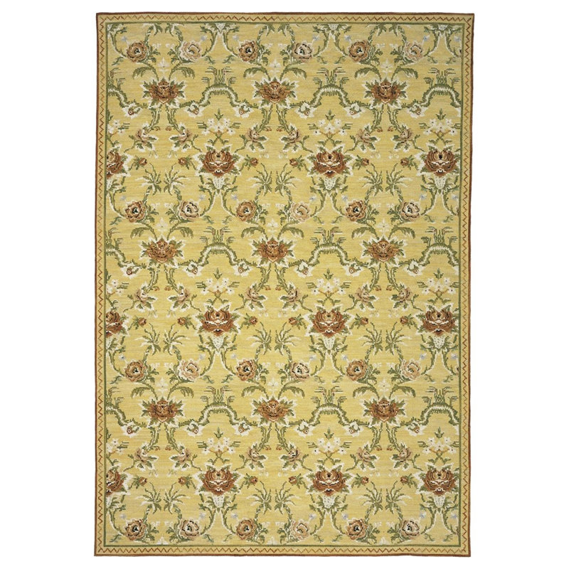 Tapis beige et brun noué à la main de haute qualité, Rectangle 2 pi 11 po x 4 pi 11 po, 58, 46