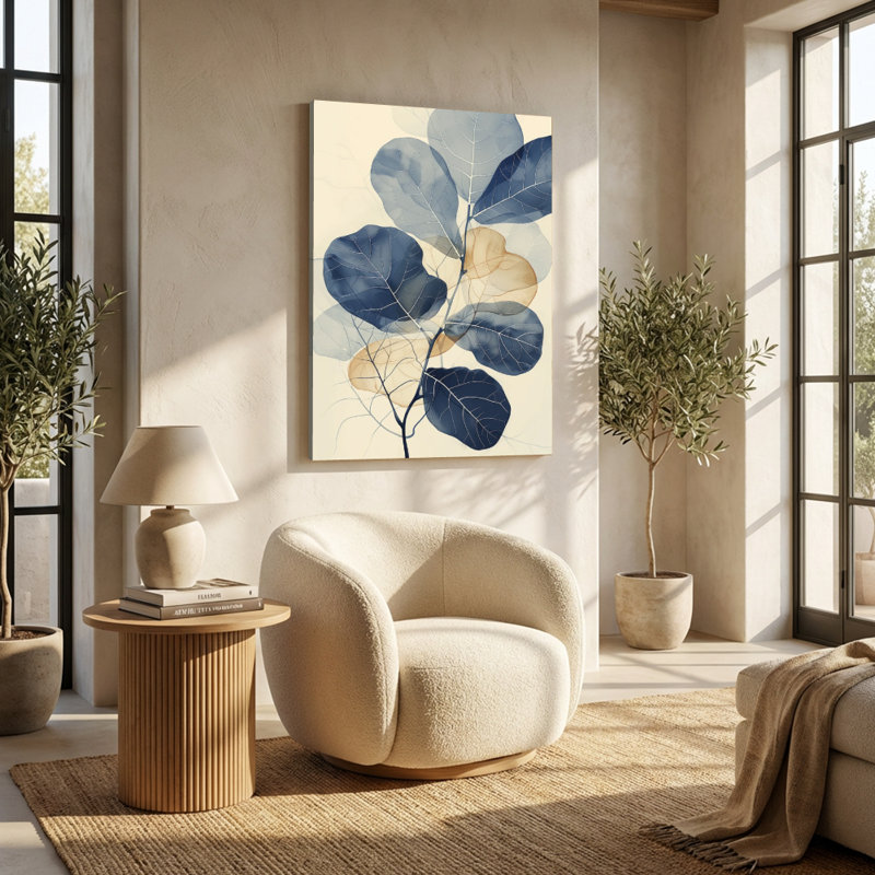 «Serene Misty Mountainous Landscape with Reflective Lake», art sur toile