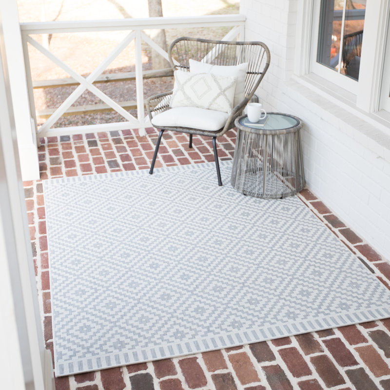 Babin Flatweave Indoor/Outdoor Grey Rug, Rectangle 200 x 290cm