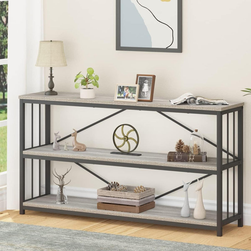 Saip Console Table, 29.1" H x 55.1" W x 13.4" D, Light Gray Oak