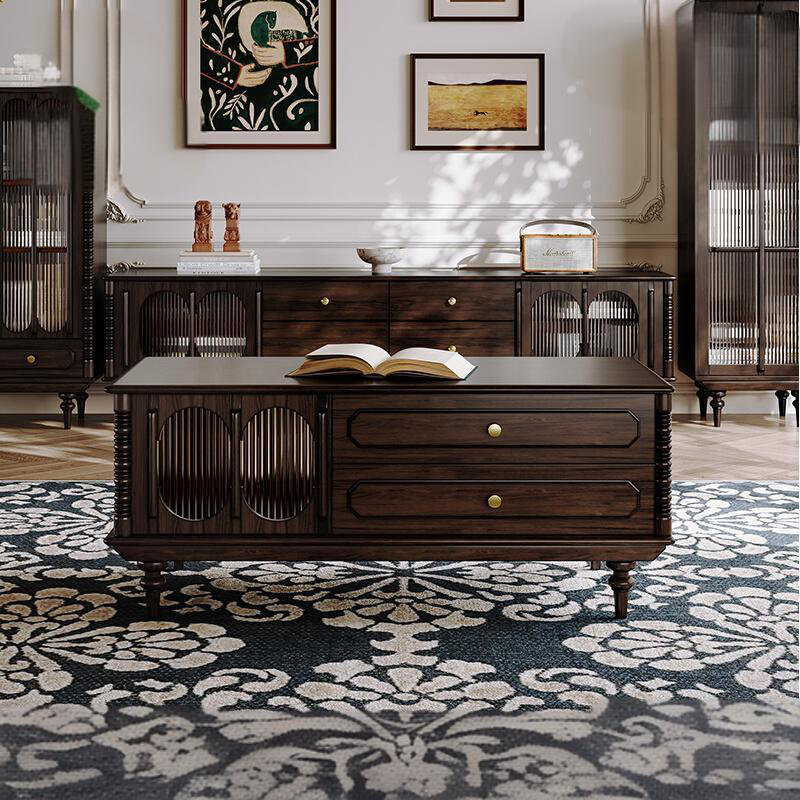 Table basse légère de style rétro luxueux, H 20,90 po x L 47,20 po x l 23,60 po