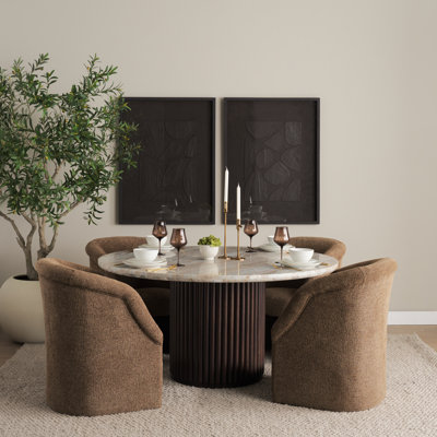 Ohara 60" Round Marble Dining Table