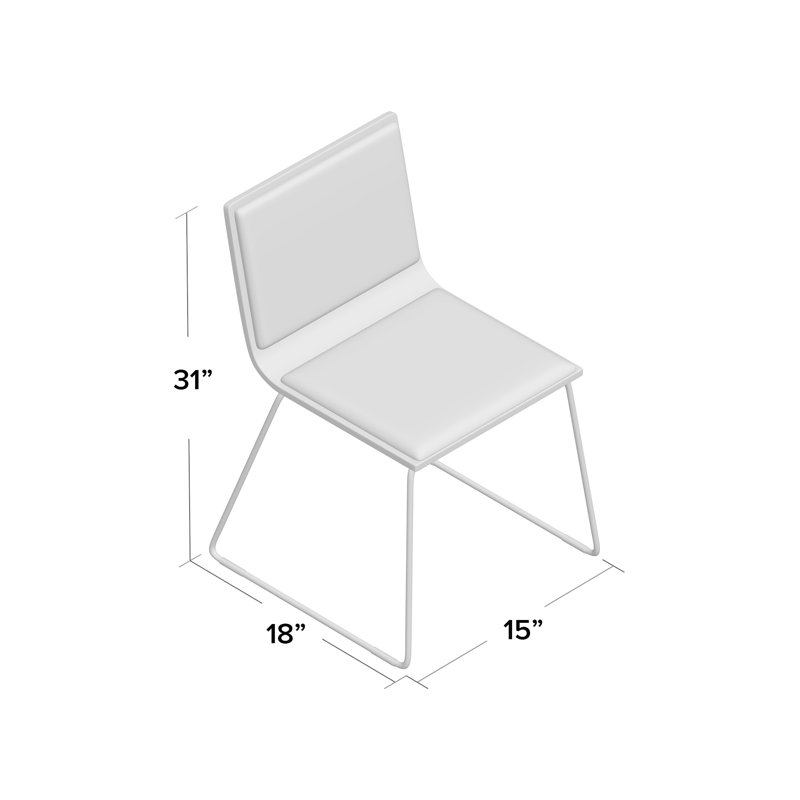Chaise de salle d'attente avec structure en métal Sawyer, Blanc / noyer d'Amérique