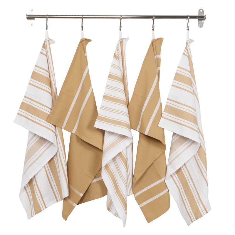 18" W Recycled Cotton Kitchen Towels - Basics by Wayfair™, Biscuit