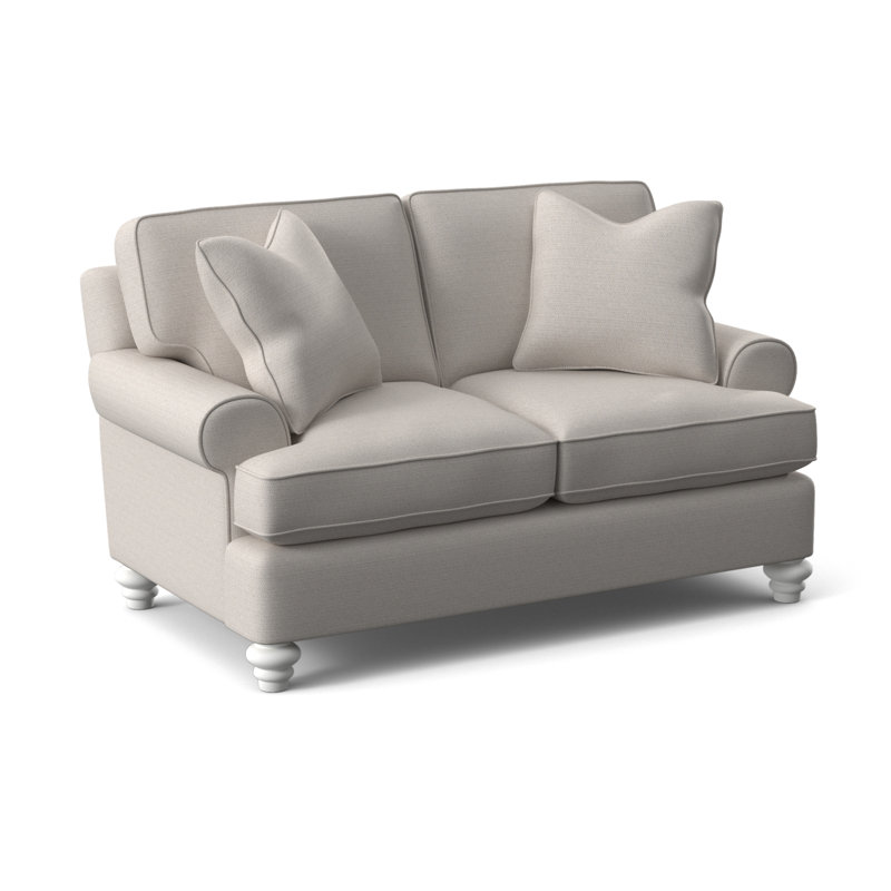 Lowell Loveseat, Frost White Finish, White Textured Performance; 0865-91