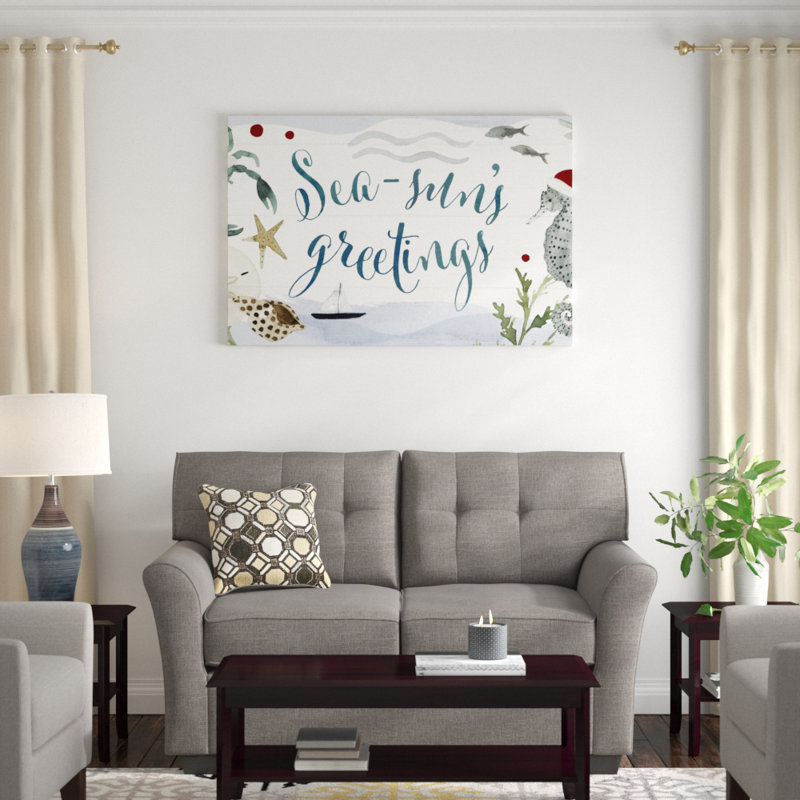 Sun-Kissed Christmas Collection D by Victoria Barnes - Typography Print, 81cm H x 122cm W, Wrapped Canvas
