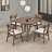 Solid Wood Upholstered Dining Table Set-1750838435