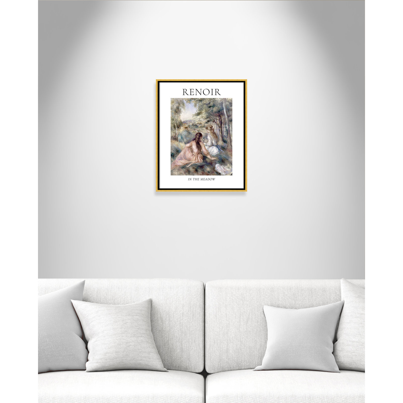 Old Masters Collection "In the Meadow" Print, Gold Floater Frame, No, 21.5" H x 17.5" W x 2" D