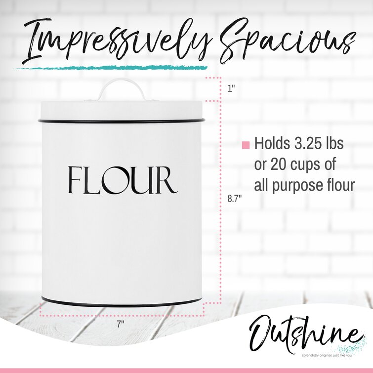 Flour Containers with Lids Airtight, Large Flour Storage Container, Farmhouse