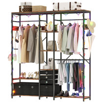 JHX FreeStanding Closet Organizer with Storage Box Side Hook