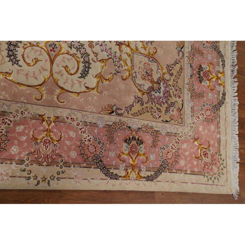 Tapis floral motif persan Tabriz noué à la main 7 x 10