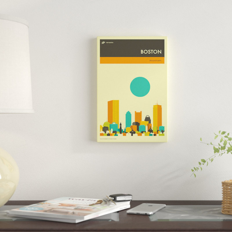 « boston horizon ii », impression sur toile, H 12 po x l 8 po x P 0,75 po, Toile tendue, Pas de tapis