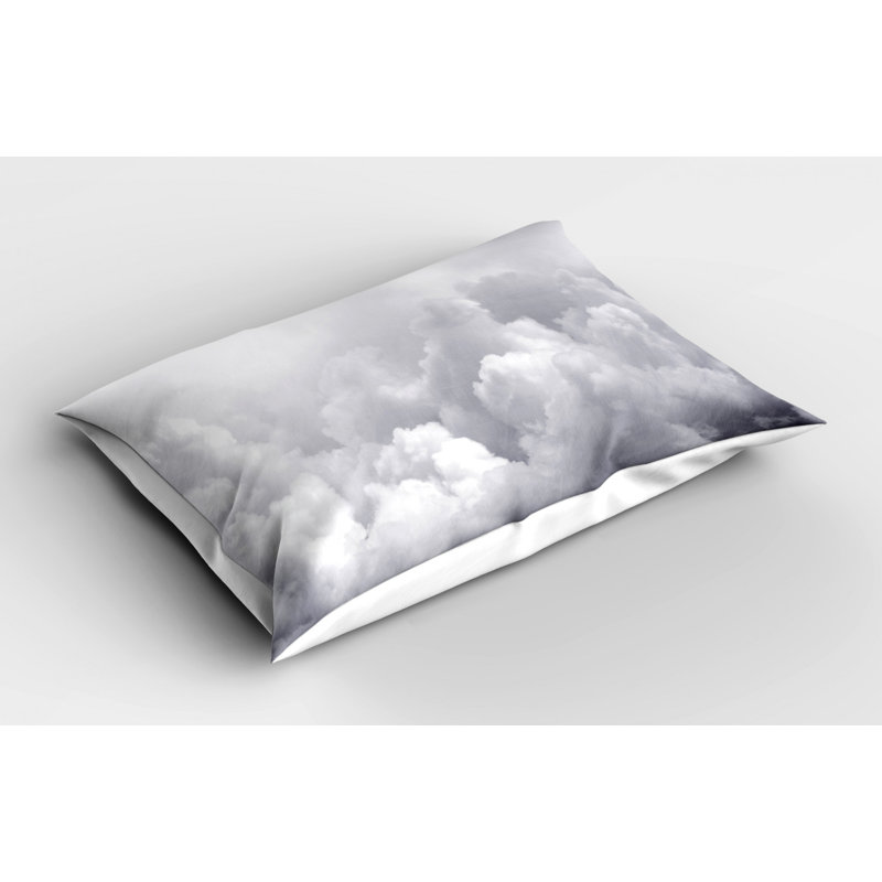 Gray Polyester Microfiber Piece Sham, Twin