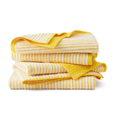 Ensemble de serviettes de bain réversibles à rayures 4 pièces Town & Country Country, 30 x 58 pouces, 100% coton BCI