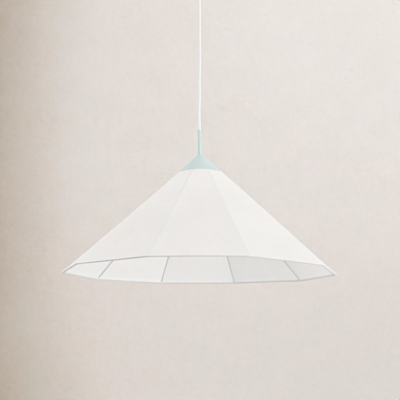 Luminaire suspendu conique à 1 lumière, H 16 po x l 28 po x P 28 po, G40, Bleu