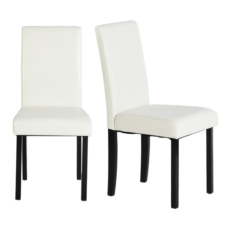 Badiu 47cm H Upholstered Parsons Chair, White