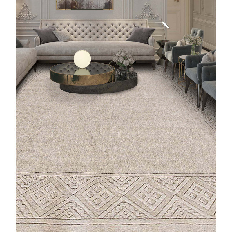 Hand-Knotted High-Quality Camel Area Rug