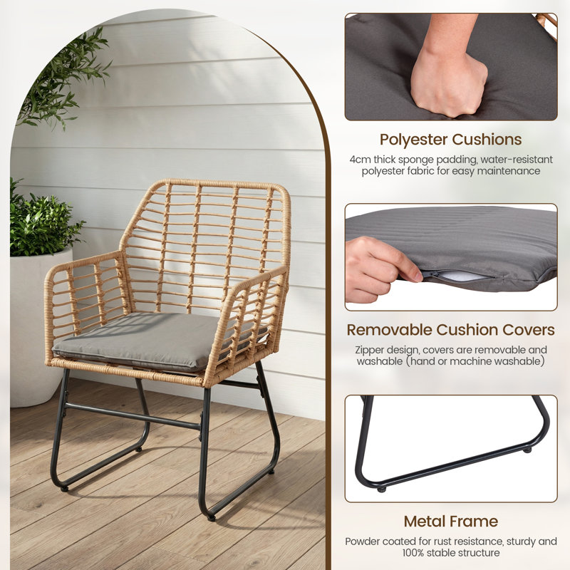 4-Piece PE Rattan Outdoor Lounge Set - Garden Balcony Furniture with Glass Coffee Table