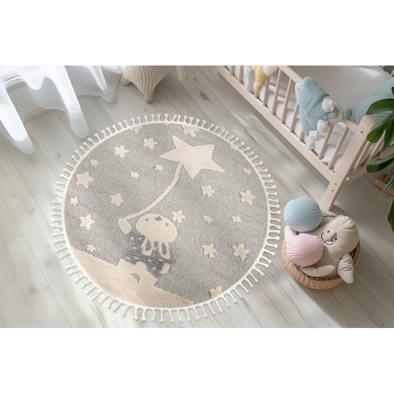 Elsebet Animal Print Area Rug, Round 133cm