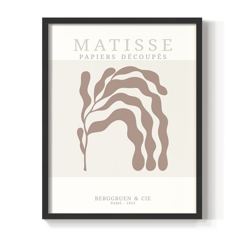 Matisse CD XXXII, reproduction encadrée - bois massif, Cadre simple noir, H 14 po x l 11 po