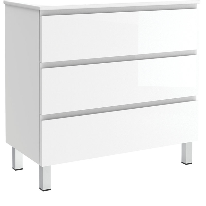 Costa 36'' Single Bathroom Vanity Base Only, Glossy White