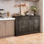 Buffet de 43,3 po avec buffet de table épaissi en bois avec tablette réglable pour armoire d'appoint-1481421582