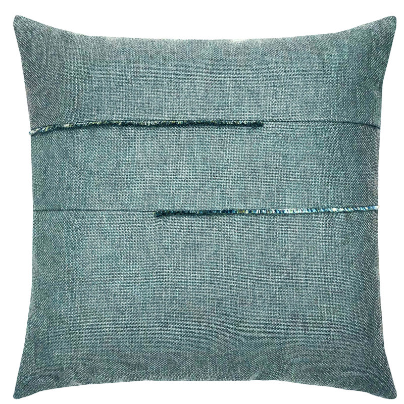 Micro Fringe Outdoor Square Sunbrella® Pillow Cover & Insert, Carbon, Square 20"