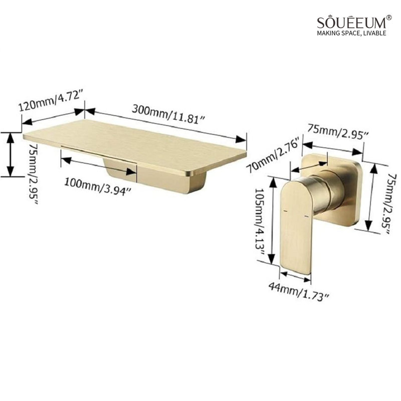 Single-handle Bathroom Faucet, Brushed Gold