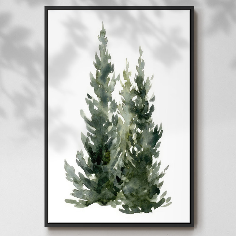 Simple Evergreen I, Noir, H 25 po x l 17 po x P 1,5 po