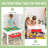 2-in-1 Kids Activity Table With Storage Drawers, Wooden Children's Play Table With Double-sided Brick & Blackboard Tabletop For Playrooms, White-1579663189