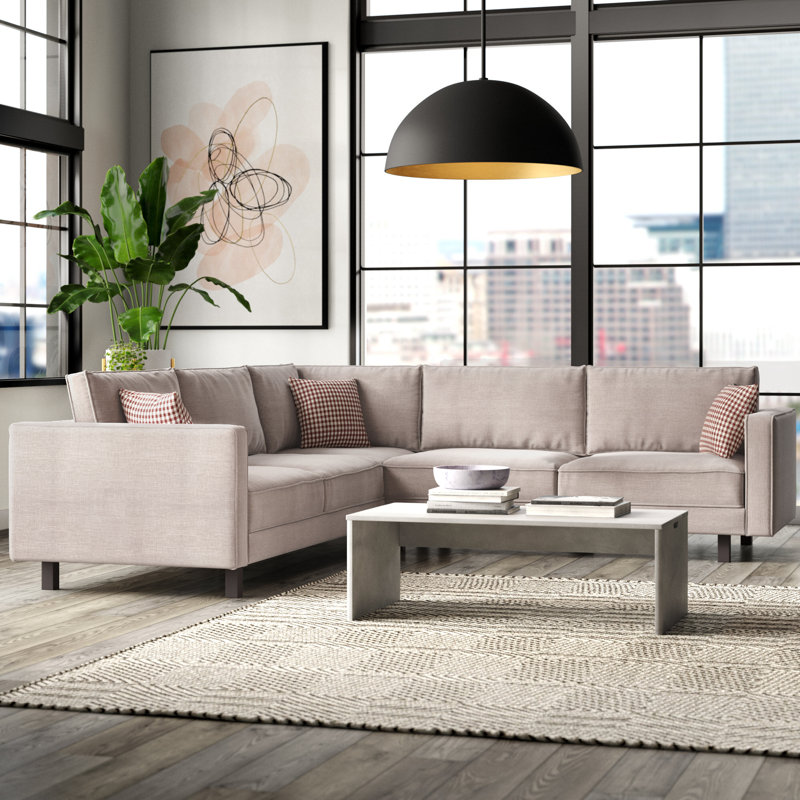 Canapé modulaire Centerville, 100 % polyester crème
