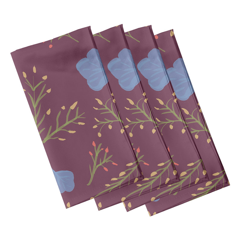 Ensemble de serviettes 4 pièces Slezak Spring Blooms, L 18 po x L 18 po, Mauve