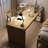 Wood color L-Shaped Solid Wood Desks-107198187-107198190