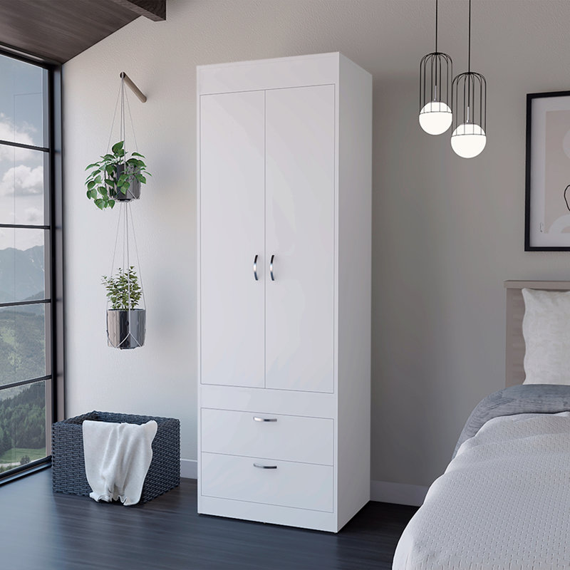 Armoire, deux tiroirs, Blanc