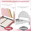 Cadre de lit simple rembourré 2 pièces avec tête de lit réglable Boucle, lattes en bois, coins souples, facile à assembler, rose