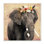 Éléphant, grandes défenses, couronne de fleurs, motif abstrait, impression